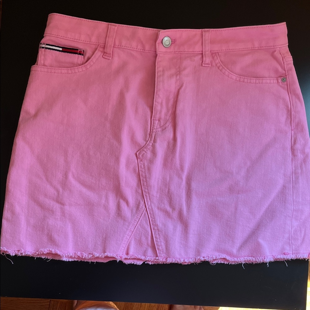 Tommy Hilfiger Pink Denim Mini Skirt